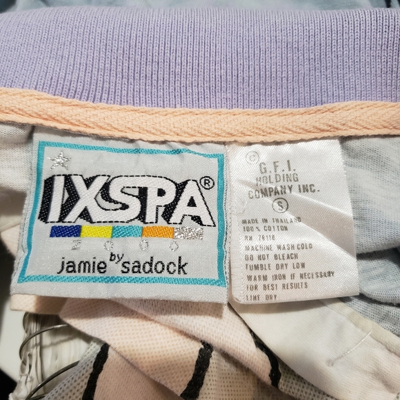 Vtg Ixspa Mens S 1/4 Button Collared Shirt Jamie Sadock Dolman Pastel Bull Steer - Picture 9 of 9